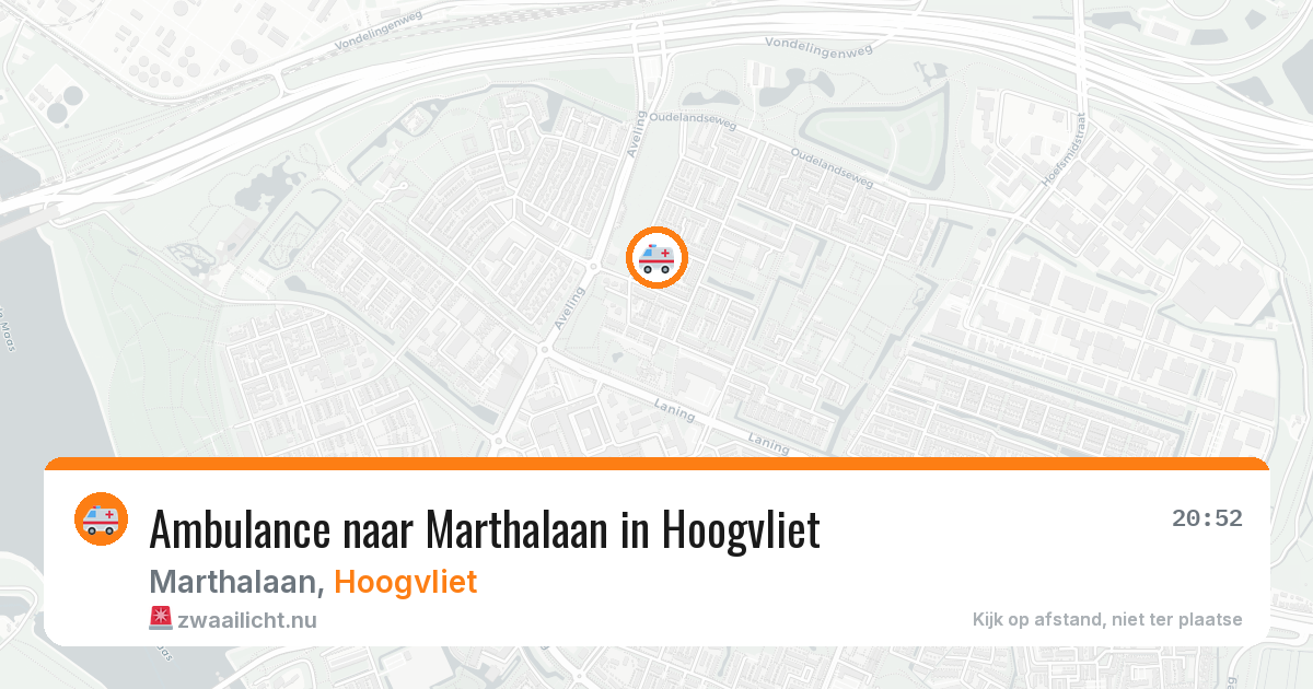 Ambulance naar Marthalaan in Hoogvliet — 20 jul 2026