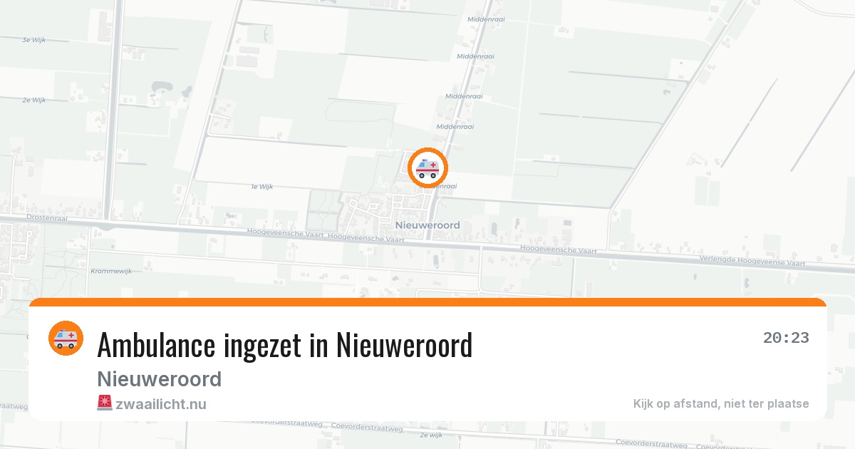 Ambulance ingezet in Nieuweroord — 17 jul 2026