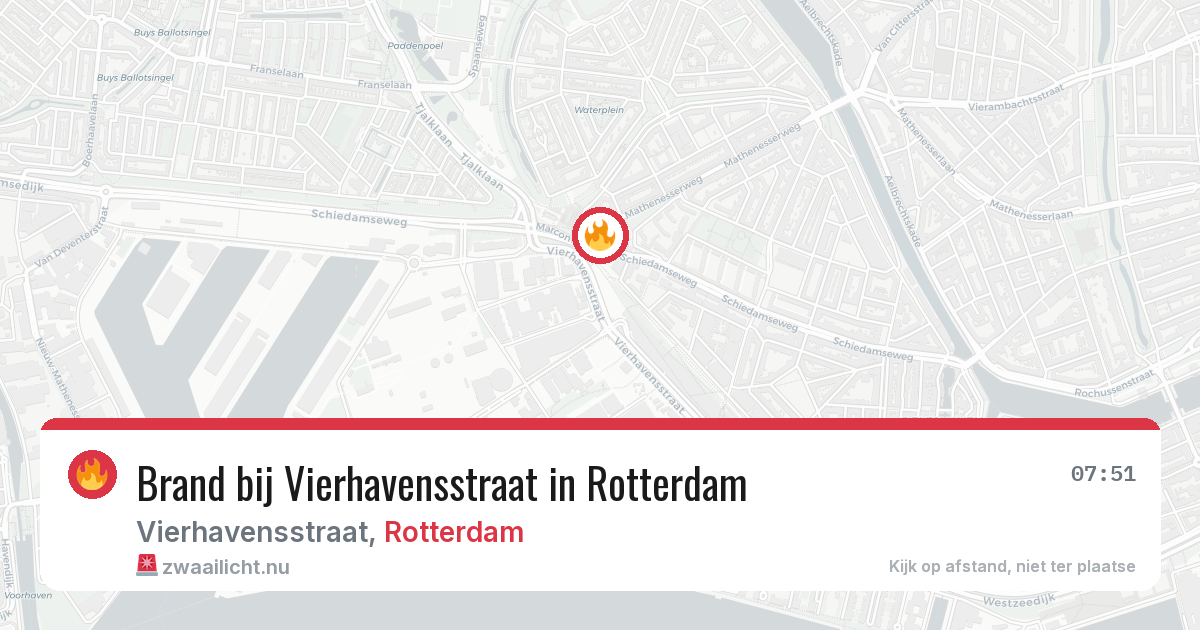 Brand bij Vierhavensstraat in Rotterdam — 21 jul 2026