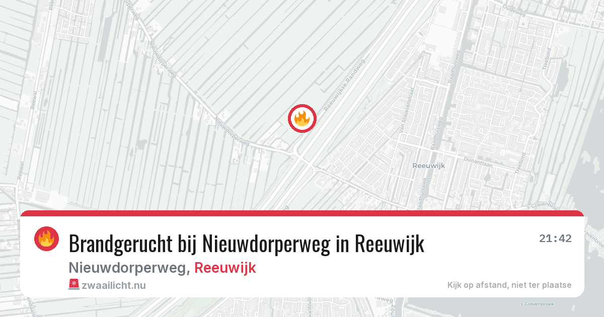 Brandgerucht bij Nieuwdorperweg in Reeuwijk — 14 jul 2026