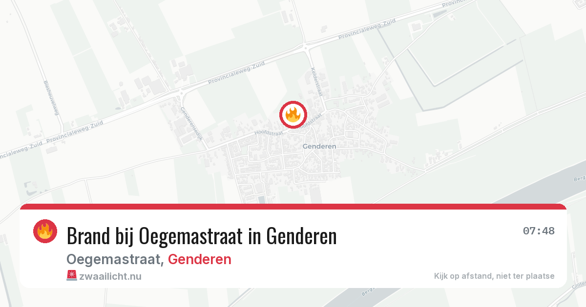 Brand bij Oegemastraat in Genderen — 1 jul 2026