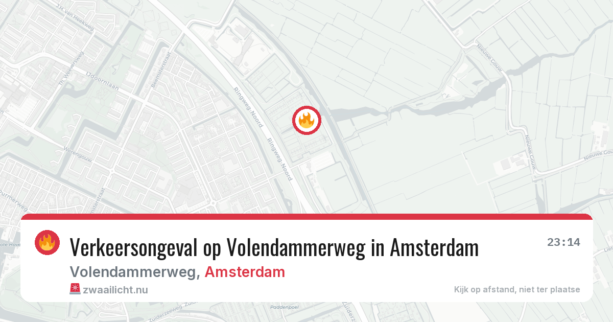 Verkeersongeval op Volendammerweg in Amsterdam — 16 mei 2026
