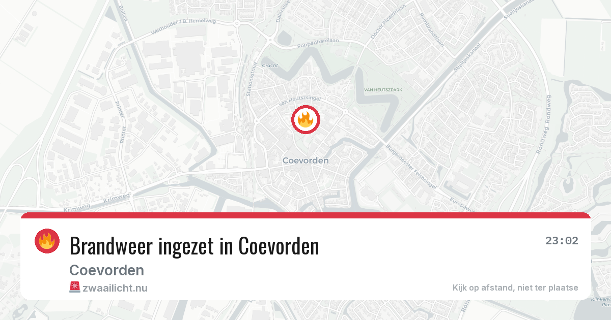 Brandweer ingezet in Coevorden — 23 mei 2026 | 🚨 Zwaailicht.nu