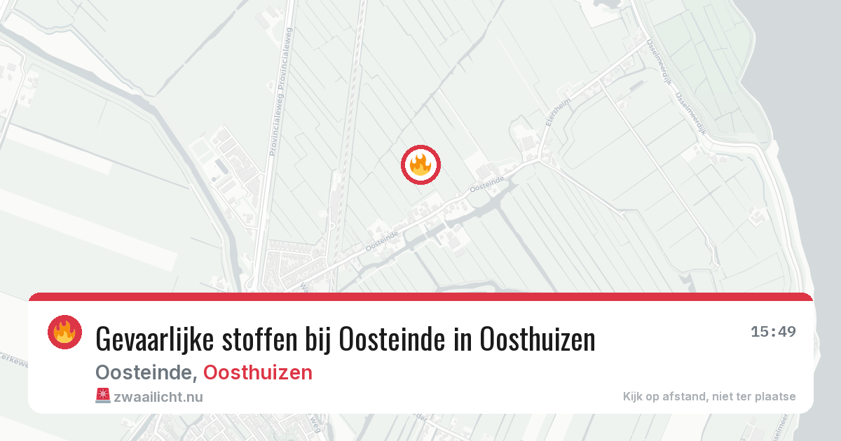 Gevaarlijke stoffen bij Oosteinde in Oosthuizen — 30 mrt 2026