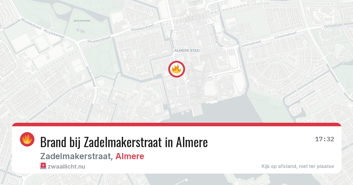 Brand bij Zadelmakerstraat in Almere — 26 mei 2026