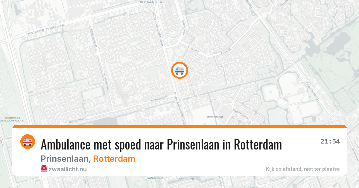 Ambulance met spoed naar Prinsenlaan in Rotterdam — 25 mei 2026