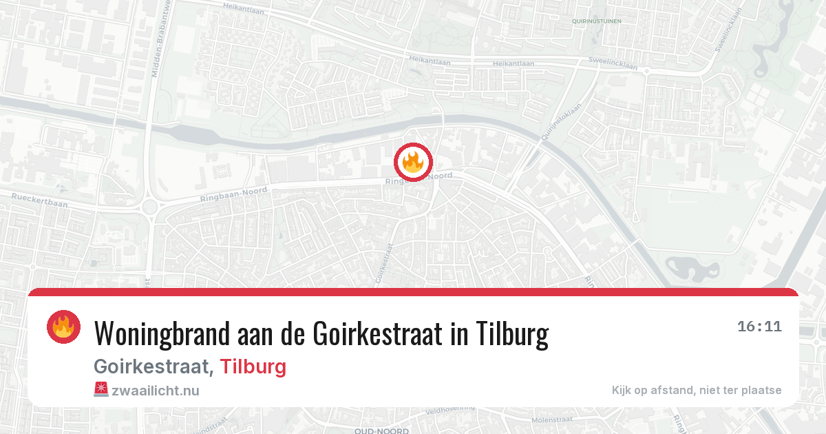 Woningbrand aan de Goirkestraat in Tilburg — 25 mei 2026