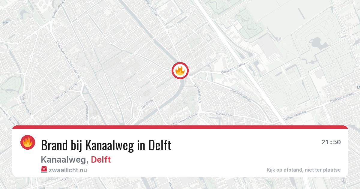 Brand bij Kanaalweg in Delft — 27 mei 2026