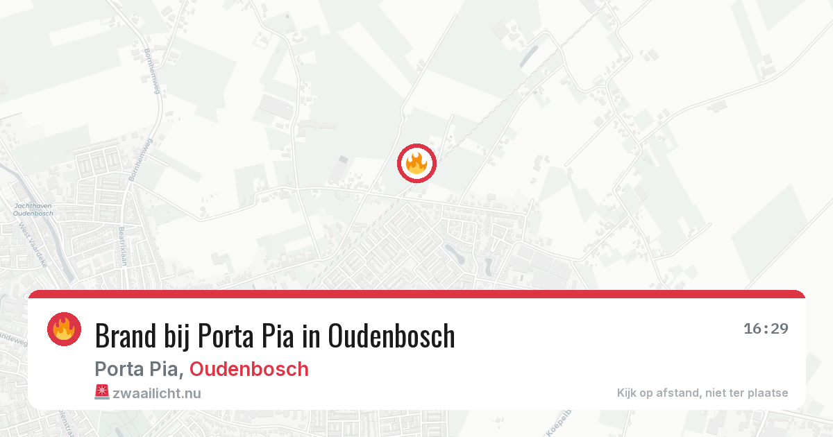 Brand bij Porta Pia in Oudenbosch — 24 jul 2026