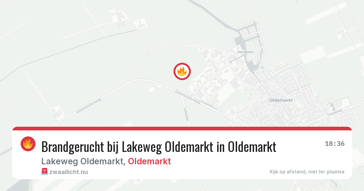 Brandgerucht bij Lakeweg Oldemarkt in Oldemarkt — 6 apr 2026