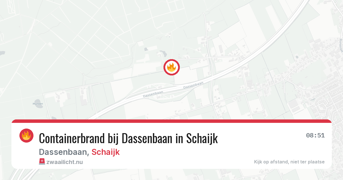 Containerbrand bij Dassenbaan in Schaijk — 16 jul 2026