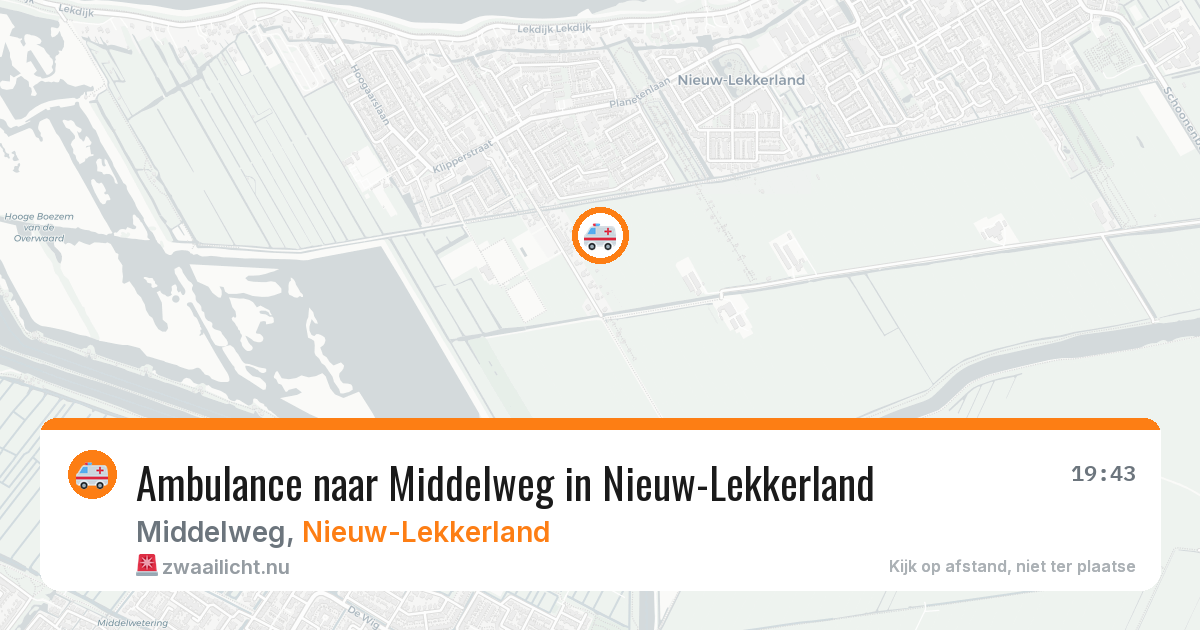 Ambulance naar Middelweg in Nieuw-Lekkerland — 14 mei 2026