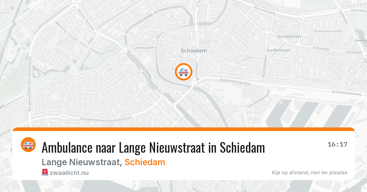 Ambulance naar Lange Nieuwstraat in Schiedam — 21 apr 2026