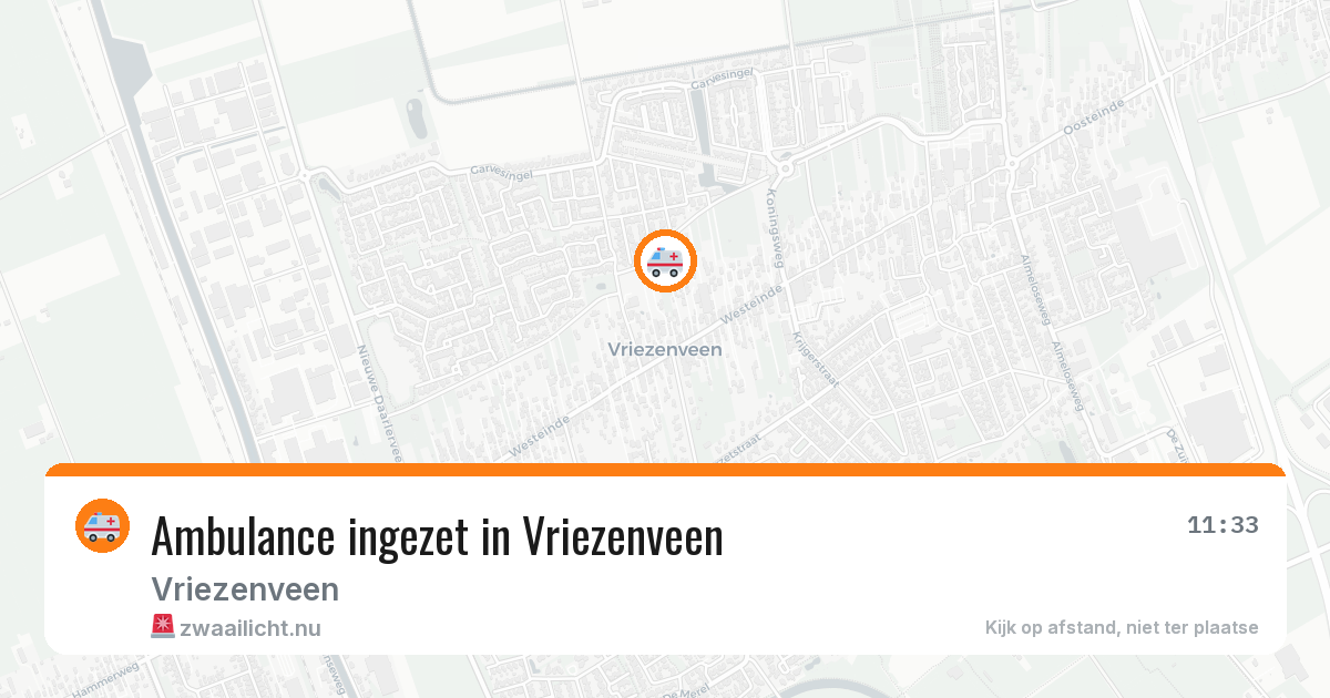 Ambulance ingezet in Vriezenveen — 22 jul 2026
