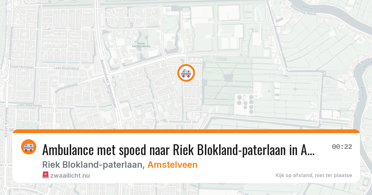 Ambulance met spoed naar Riek Blokland-paterlaan in Amstelveen — 16 jul 2026