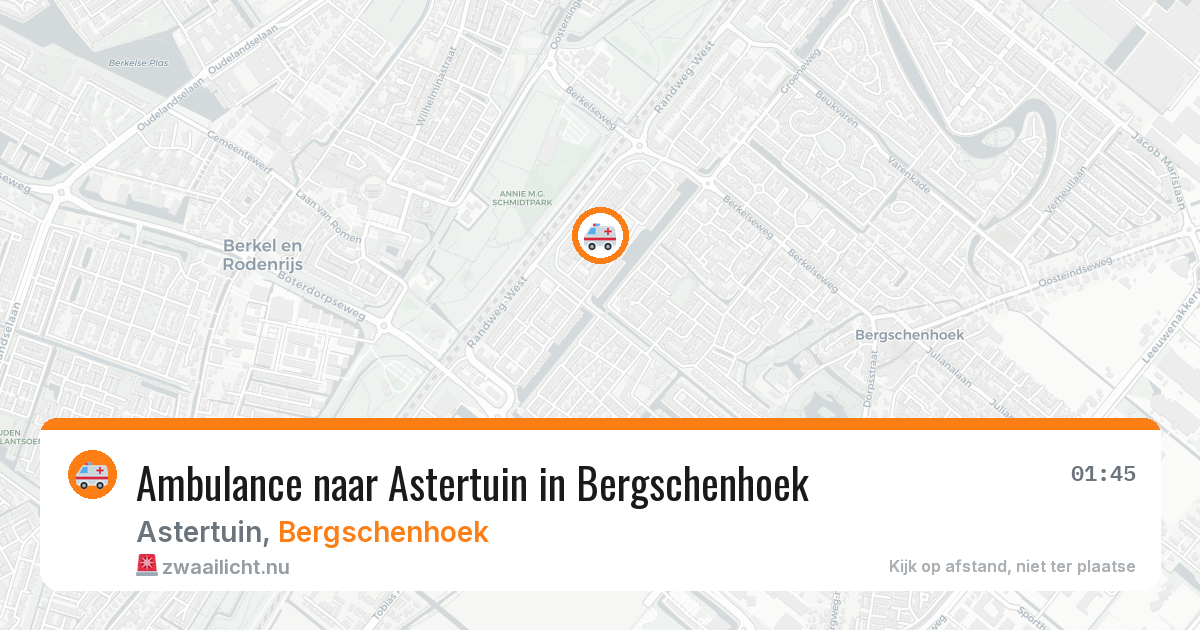 Ambulance naar Astertuin in Bergschenhoek — 19 jul 2026