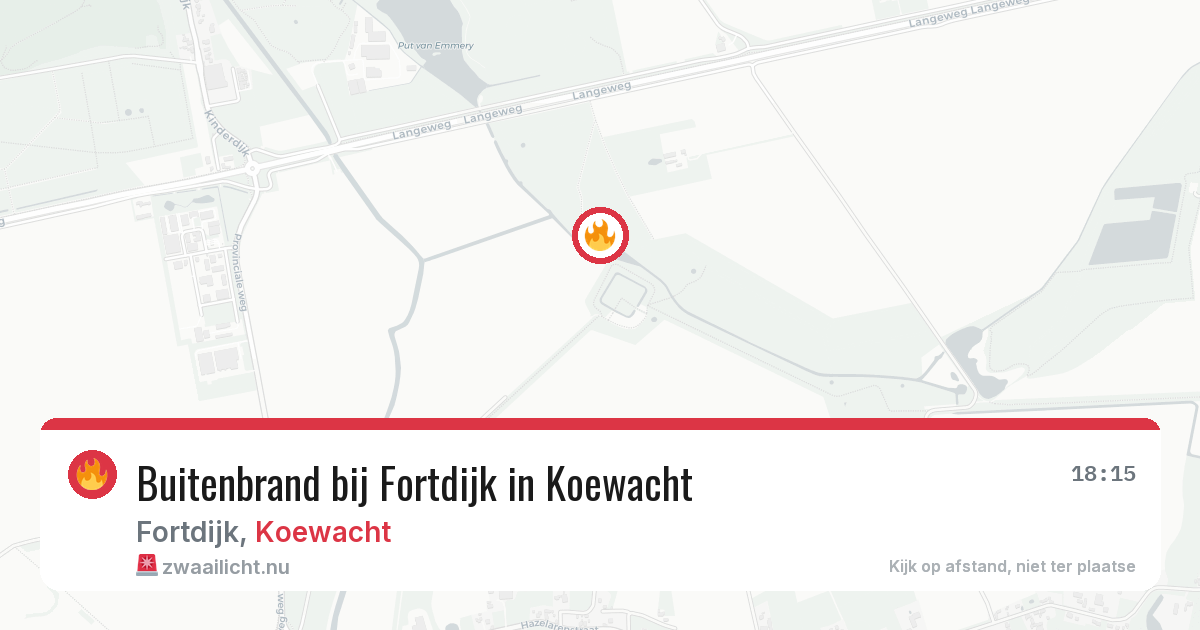 Buitenbrand bij Fortdijk in Koewacht — 21 mrt 2026