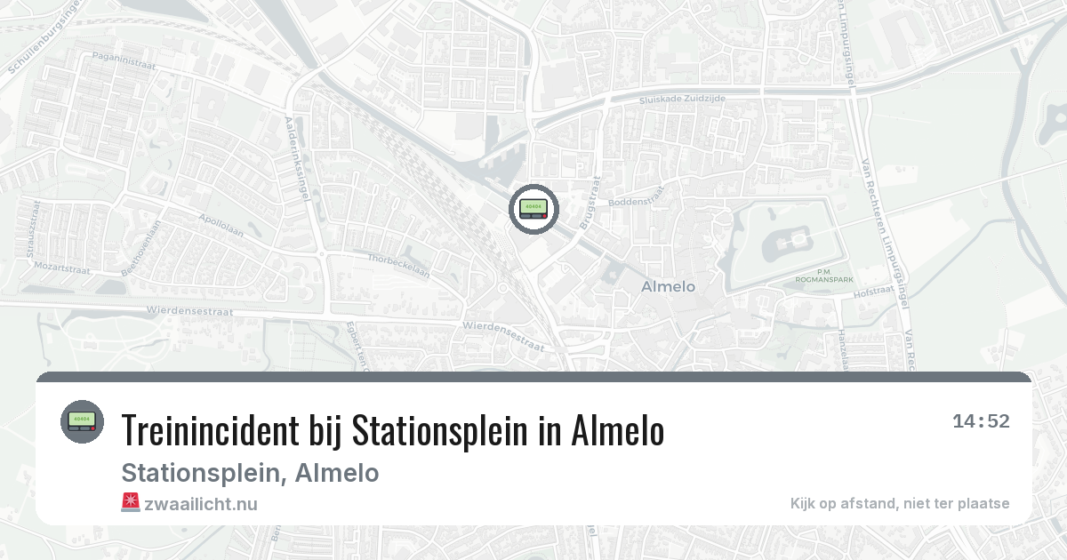 Treinincident bij Stationsplein in Almelo — 1 jun 2026