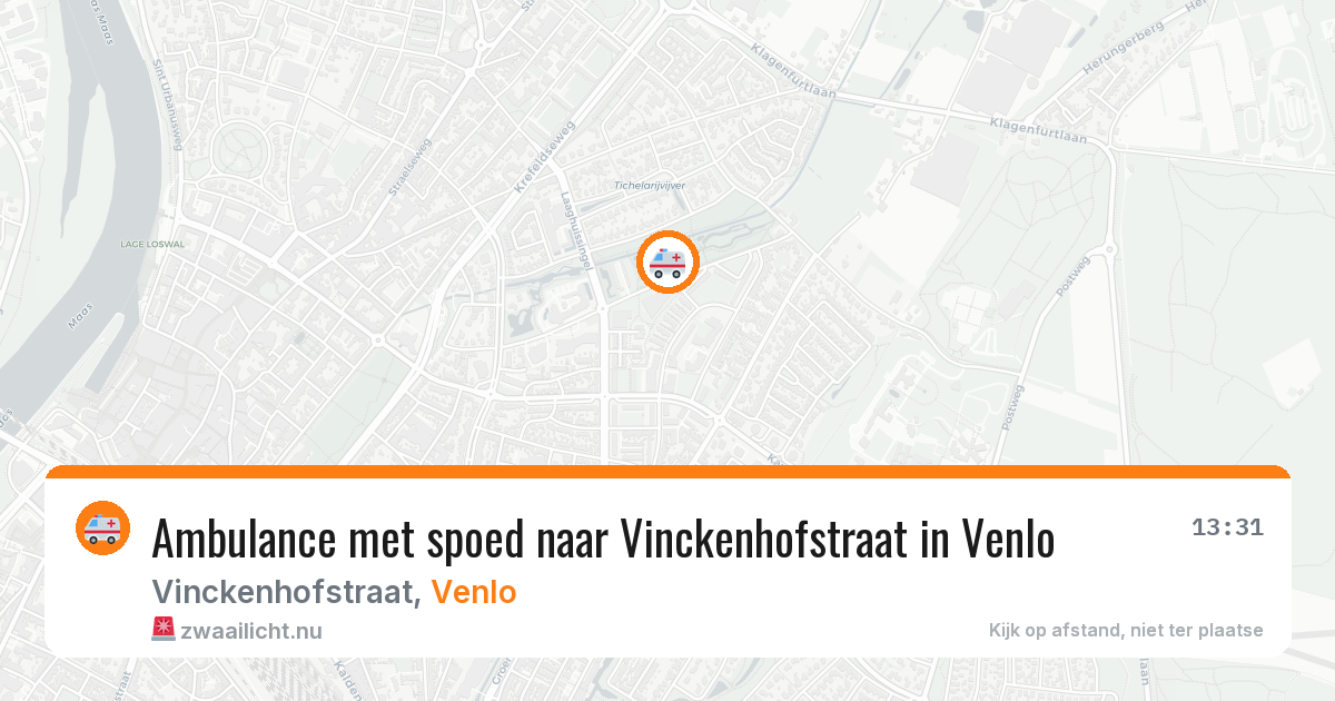 Ambulance met spoed naar Vinckenhofstraat in Venlo — 16 jul 2026