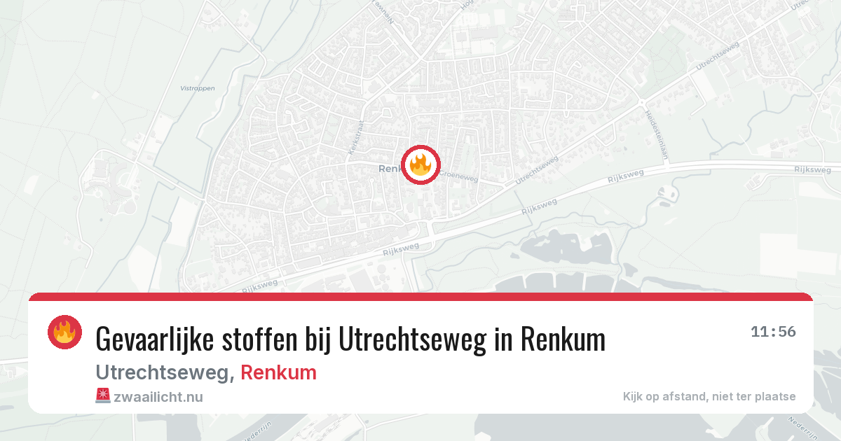 Gevaarlijke stoffen bij Utrechtseweg in Renkum — 1 jun 2026