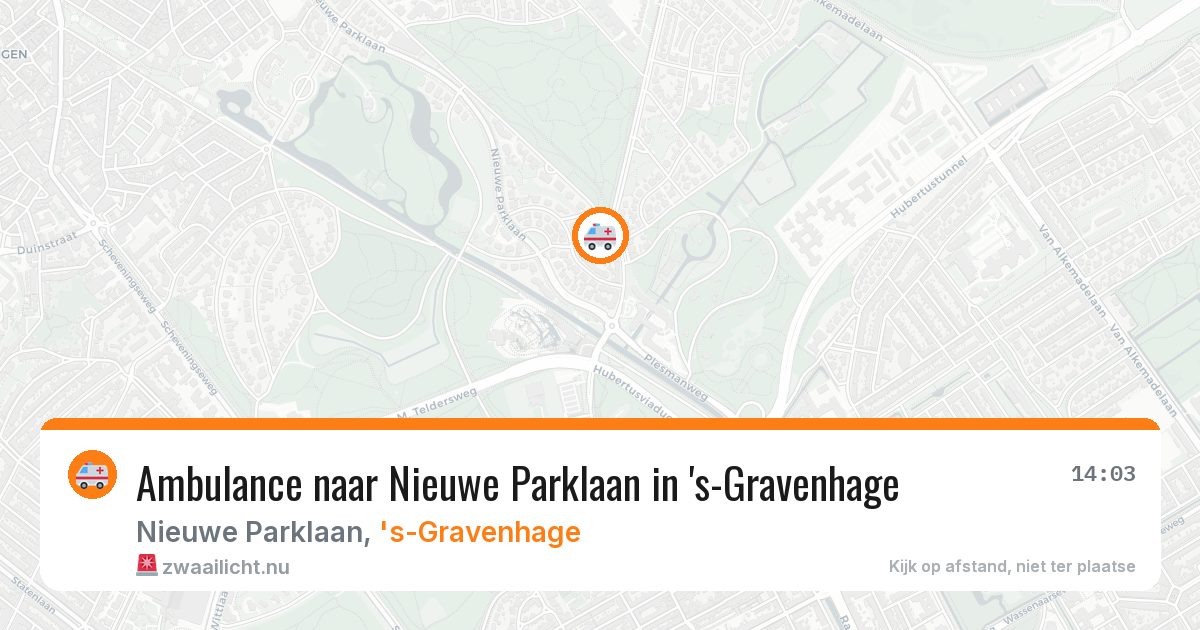 Ambulance naar Nieuwe Parklaan in 's-Gravenhage — 14 mei 2026