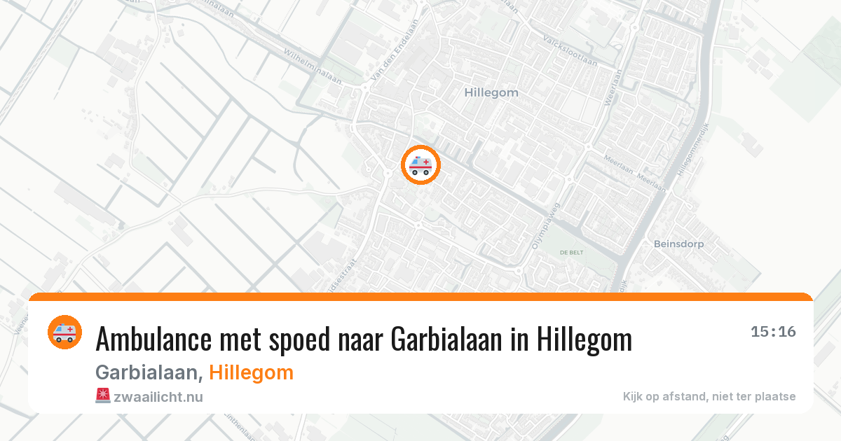 Ambulance met spoed naar Garbialaan in Hillegom — 16 jan 2026