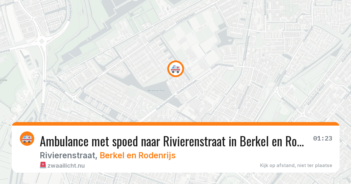 Ambulance met spoed naar Rivierenstraat in Berkel en Rodenrijs — 27 mrt 2026