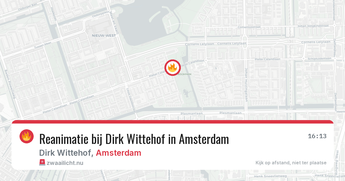 Reanimatie bij Dirk Wittehof in Amsterdam — 20 jul 2026