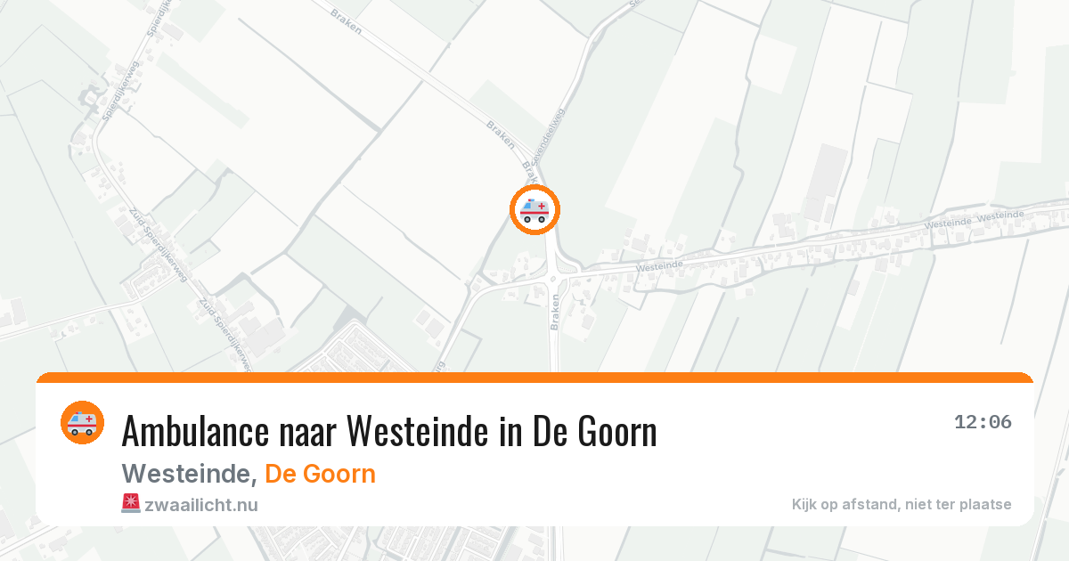 Ambulance naar Westeinde in De Goorn — 9 jul 2026