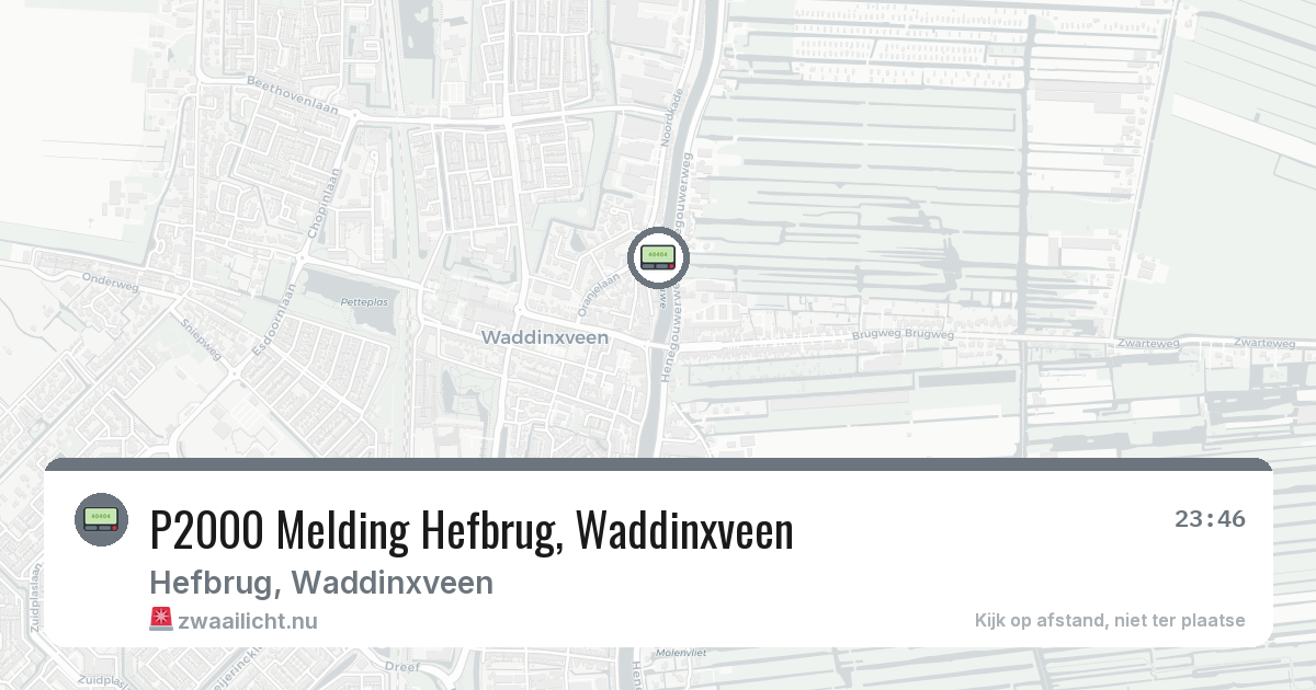 P2000 Melding Hefbrug, Waddinxveen — 12 jul 2026