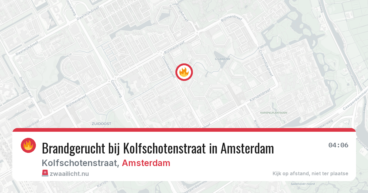 Brandgerucht bij Kolfschotenstraat in Amsterdam — 18 jul 2026