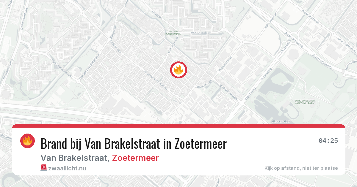 Brand bij Van Brakelstraat in Zoetermeer — 10 jul 2026