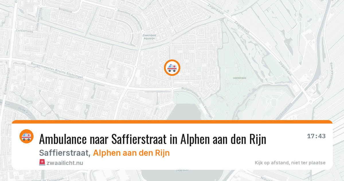Ambulance naar Saffierstraat in Alphen aan den Rijn — 26 jul 2026