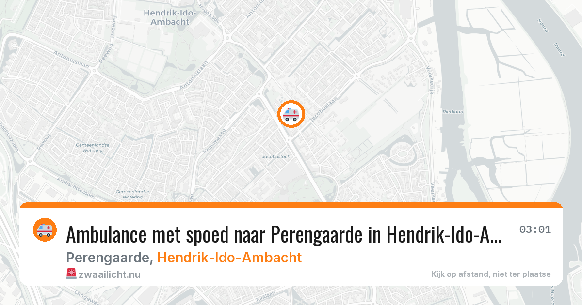 Ambulance met spoed naar Perengaarde in Hendrik-Ido-Ambacht — 12 jul 2026