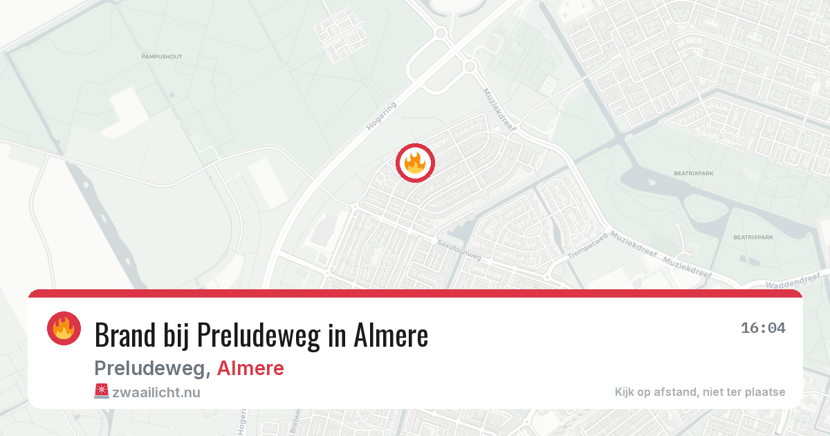 Brand bij Preludeweg in Almere — 21 apr 2026