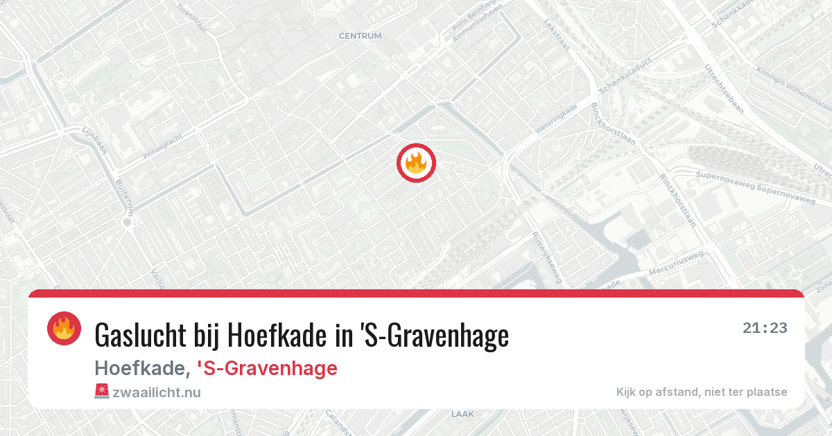 Gaslucht bij Hoefkade in 'S-Gravenhage — 17 jul 2026