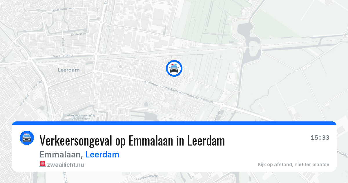 Verkeersongeval op Emmalaan in Leerdam — 22 apr 2026