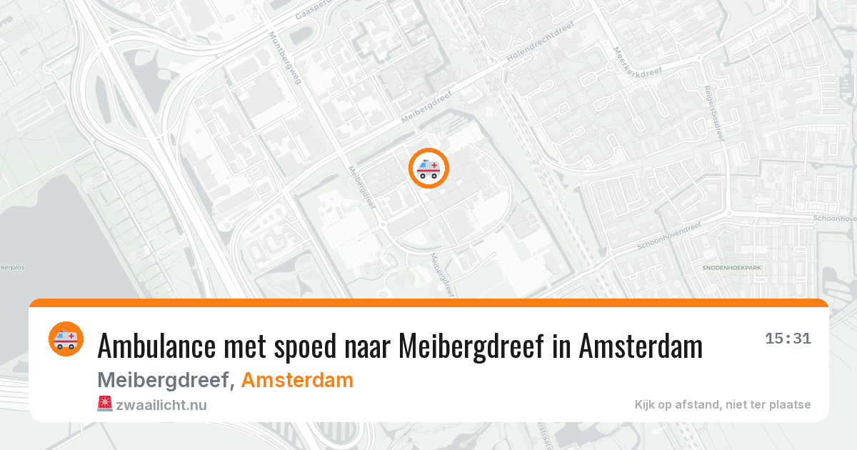 Ambulance met spoed naar Meibergdreef in Amsterdam — 10 jul 2026