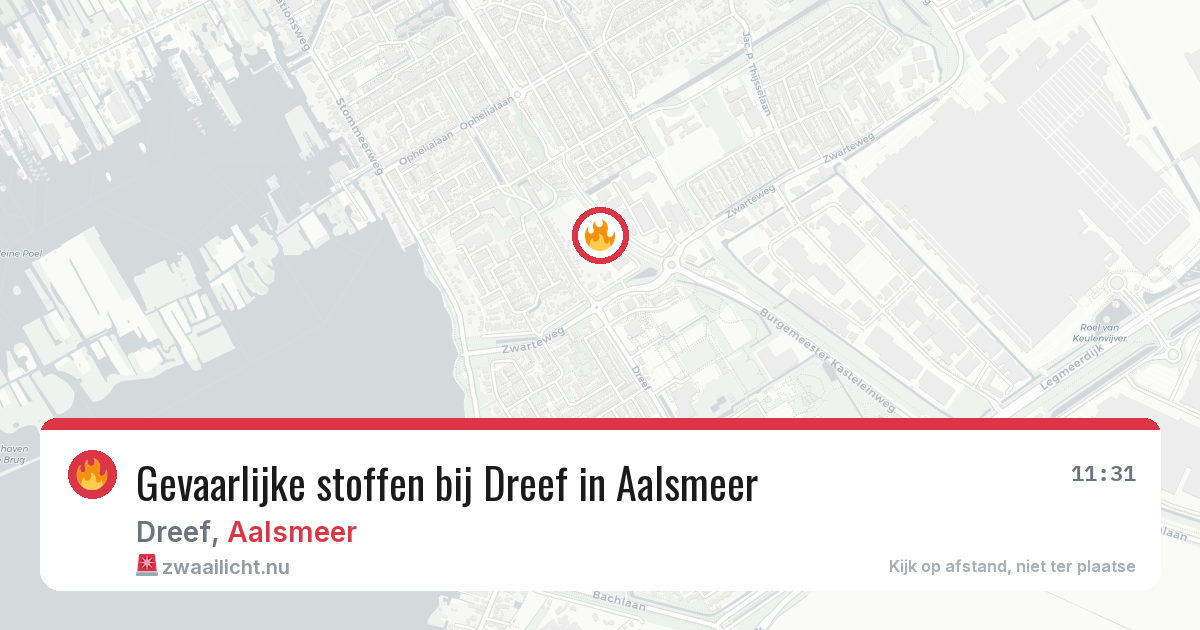 Gevaarlijke stoffen bij Dreef in Aalsmeer — 22 mei 2026