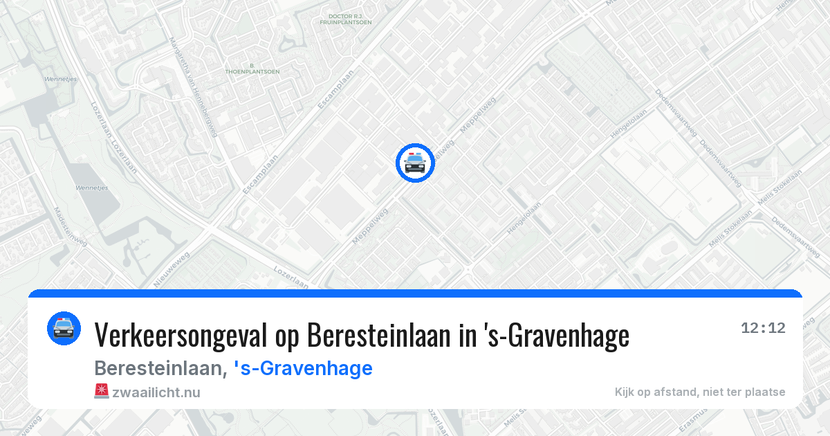 Verkeersongeval op Beresteinlaan in 's-Gravenhage — 28 apr 2026