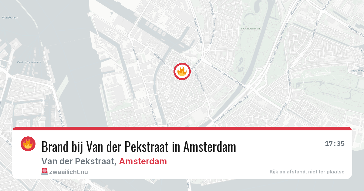 Brand bij Van der Pekstraat in Amsterdam — 19 jul 2026