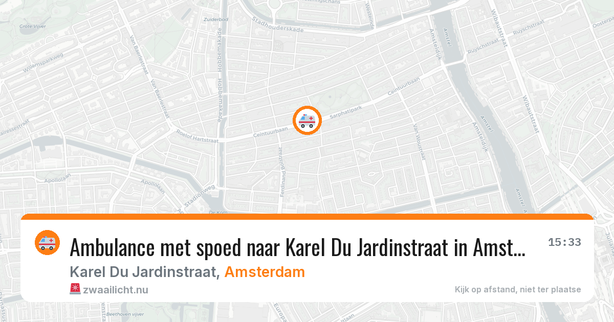 Ambulance met spoed naar Karel Du Jardinstraat in Amsterdam — 2 jun 2026