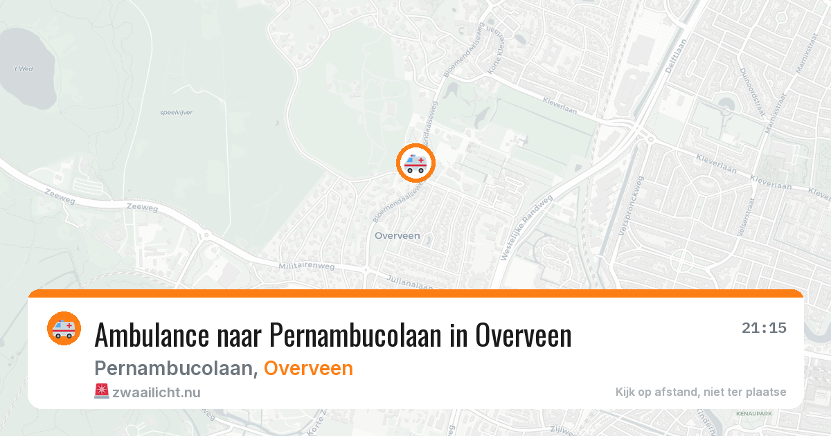 Ambulance naar Pernambucolaan in Overveen — 19 mrt 2026