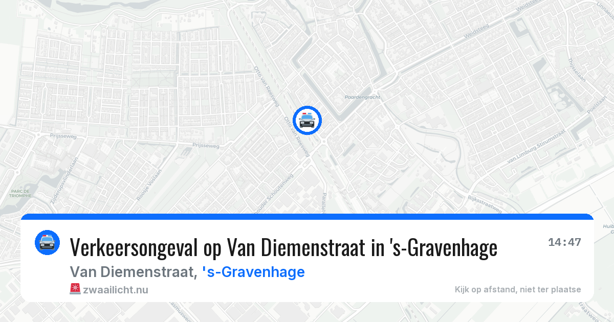 Verkeersongeval op Van Diemenstraat in 's-Gravenhage — 14 mrt 2026