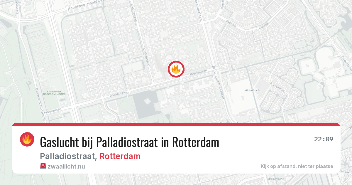 Gaslucht bij Palladiostraat in Rotterdam — 13 jul 2026