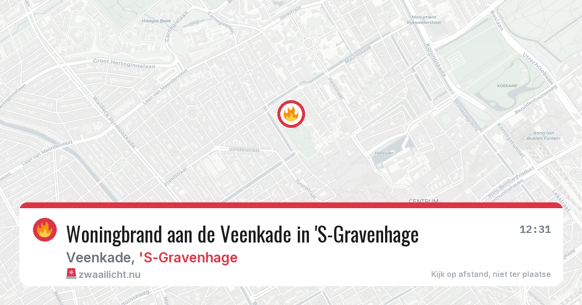 Woningbrand aan de Veenkade in 'S-Gravenhage — 29 mei 2026