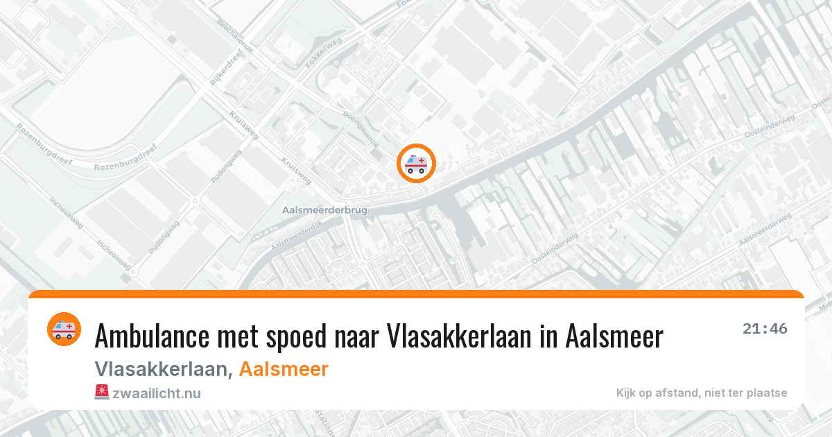 Ambulance met spoed naar Vlasakkerlaan in Aalsmeer — 7 jun 2026