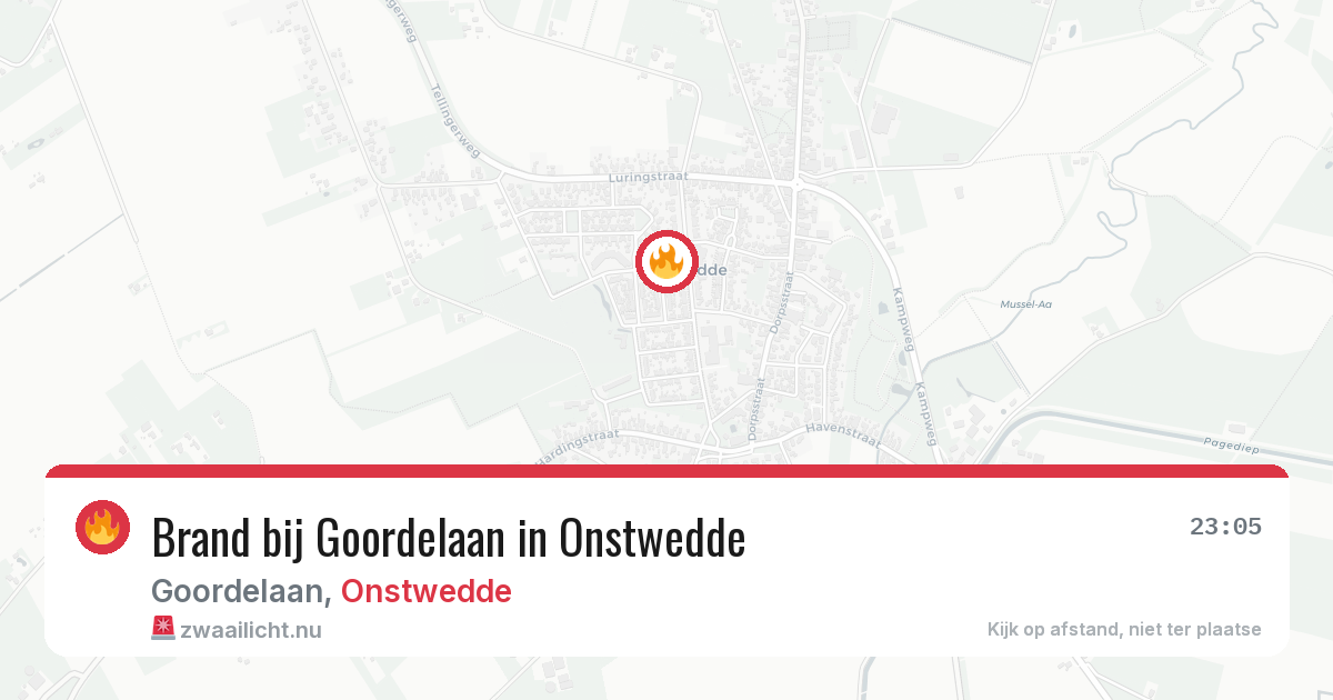 Brand bij Goordelaan in Onstwedde — 1 mei 2026