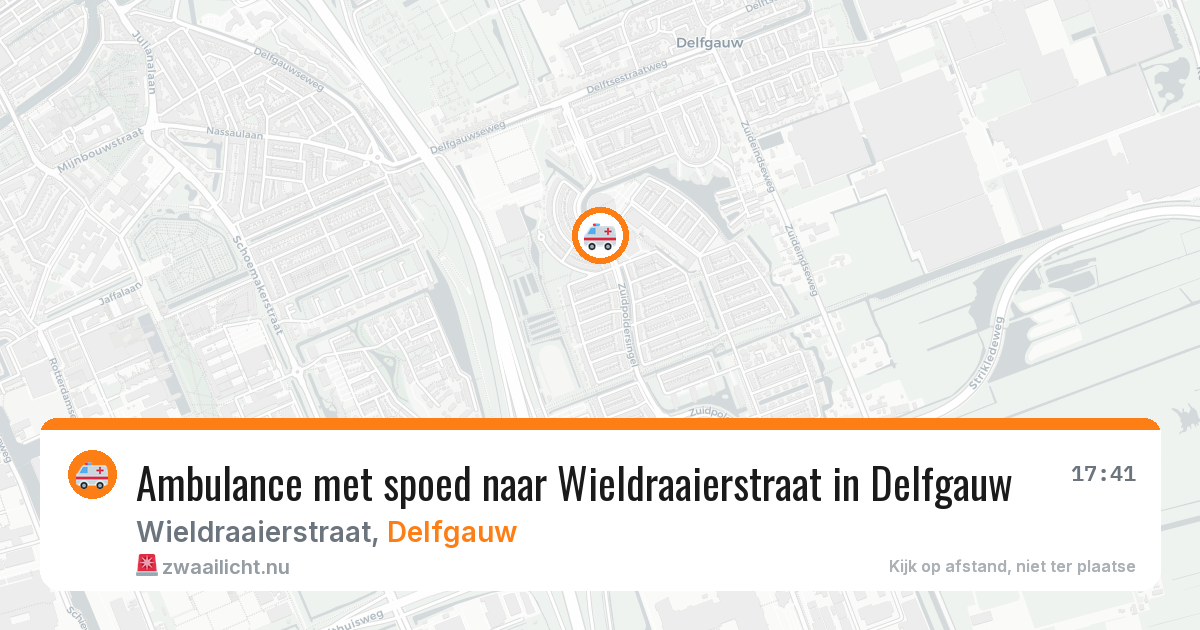 Ambulance met spoed naar Wieldraaierstraat in Delfgauw — 19 mrt 2026