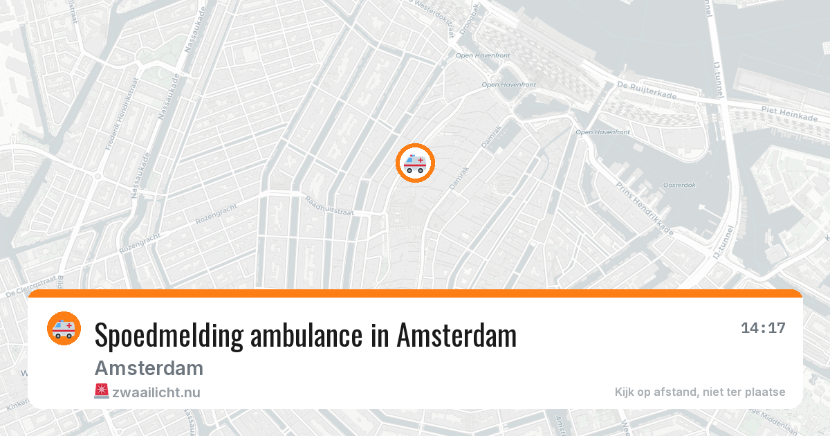 Spoedmelding ambulance in Amsterdam — 16 mei 2026